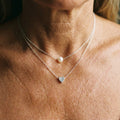 Necklace with silver heart and pearls – image 2
