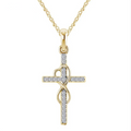 Necklace with pendant in the shape of a cross made of diamond alloy – Rose Gold