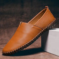 Hand-stitched leather Loafers – Blue / 40