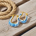 Helene – Gold feather earrings – image 2