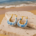 Helene – Gold feather earrings – image 3