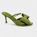 Helle – Faux Leather Pumps – Green / 39