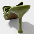 Helle – Faux Leather Pumps – Green / 40