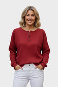 Helle – Waffle knit cosy Jumper – Orange / L