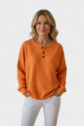 Helle – Waffle knit cosy Jumper – Orange / S