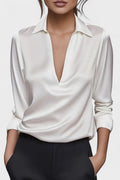 Ida – Satin shirt – Pink / M