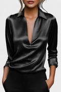 Ida – Satin shirt – Pink / XL