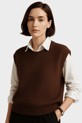 Inger – Sleeveless shirt – Brown / XS