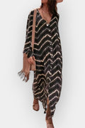 Inger – Bohemian dress – Dark Blue / M