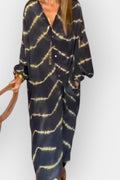 Inger – Bohemian dress – Dark Blue / L