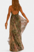 Ingrid – Floral dress – Green / XL