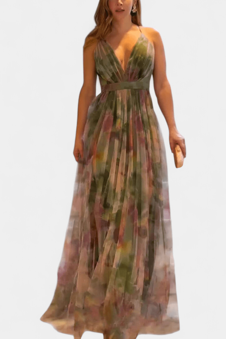 Ingrid – Floral dress – Green / S