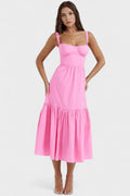 Isabel – Midi dress – Pink / XS