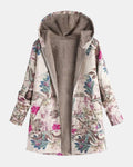 Ivy – Pastel Botanical Fleece Lined Jacket – M