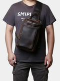 Jakob – Modern box-shaped bag – Dark Brown