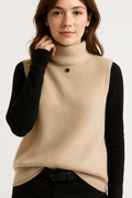 Johanne – Sleeveless shirt – Khaki / M