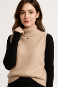 Johanne – Sleeveless shirt – Khaki / L