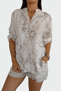 Johanne – Blue floral blouse – Light Blue / L