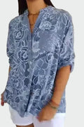 Johanne – Blue floral blouse – Light Blue / S