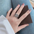 Adjustable Silver Ring in Layers – 16