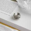 Adjustable Silver Ring in Layers – 17
