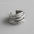 Adjustable Silver Ring in Layers – 15