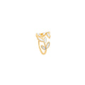 Adjustable ring with white opal in gold – image 3