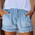 Karen – High life Denim shorts – Light Blue / S