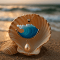 Katrine – Wave pearl pendant – image 4