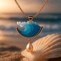Katrine – Wave pearl pendant