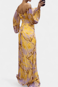Kirstine – Pleated maxi dress – Yellow / M