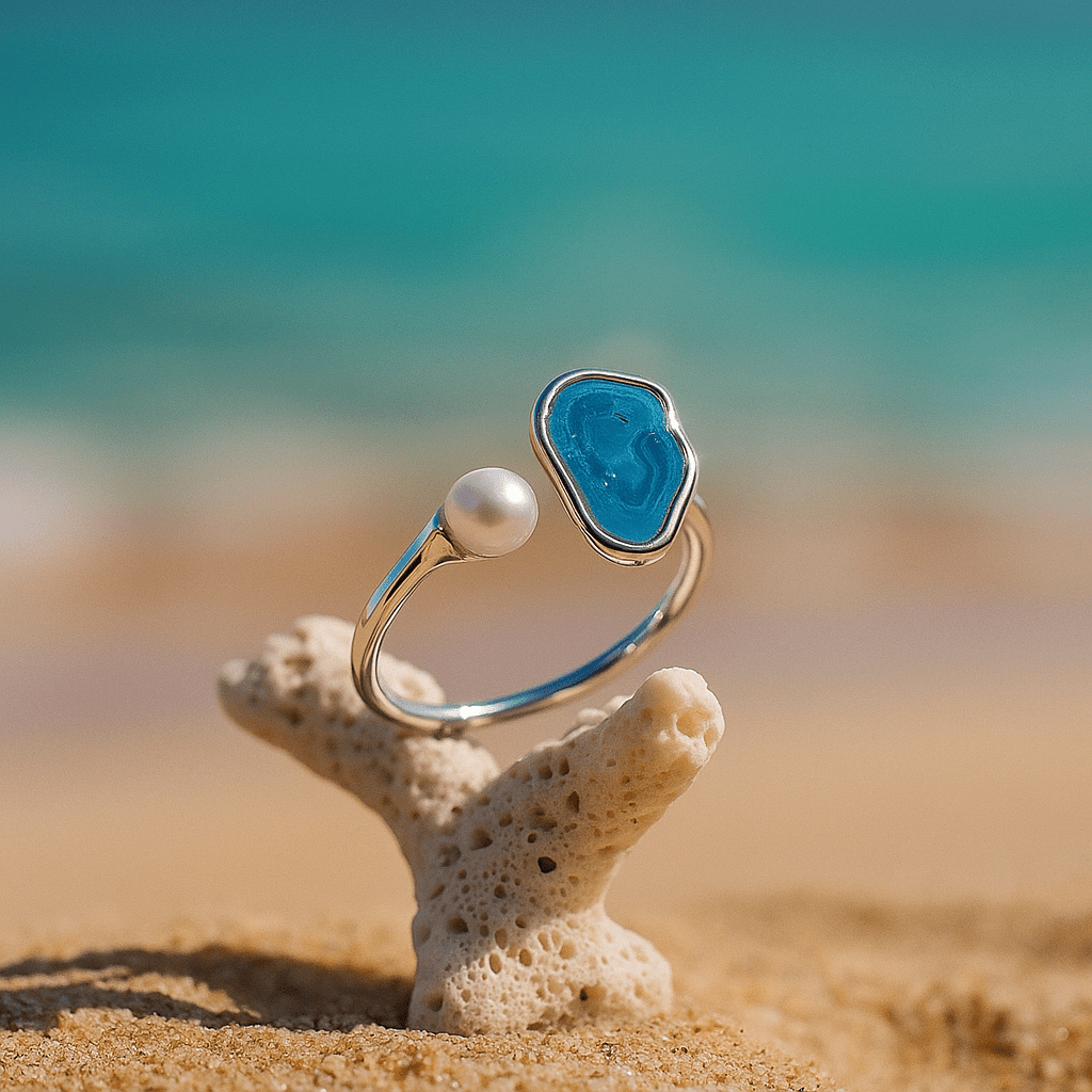 Kirstine – Silver ring Lylia – Blue