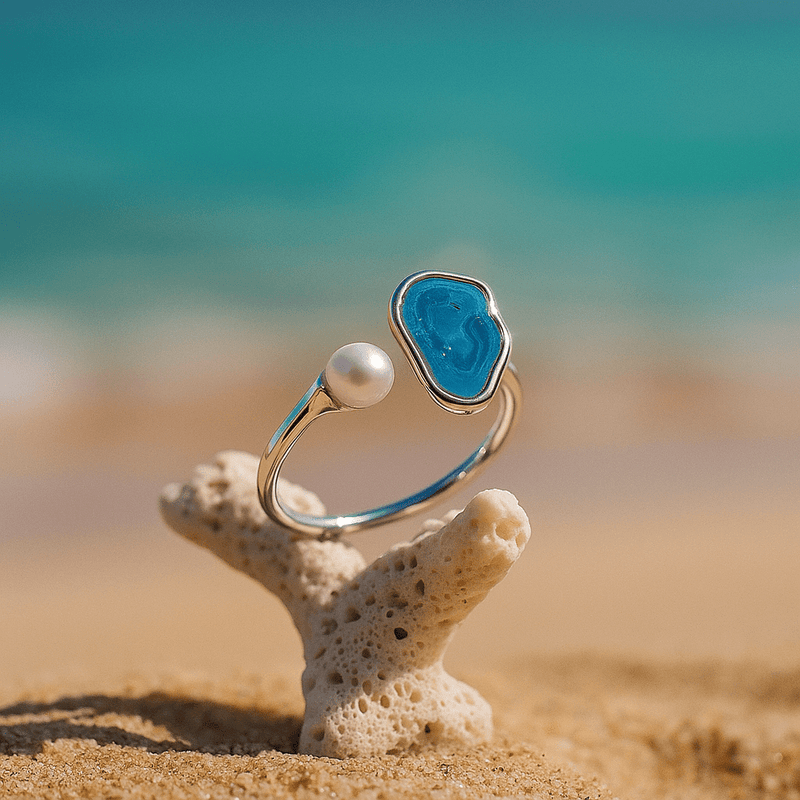 Kirstine – Silver ring Lylia – Blue