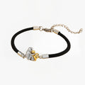 Klára – Cord bracelet with dog pendant – Black
