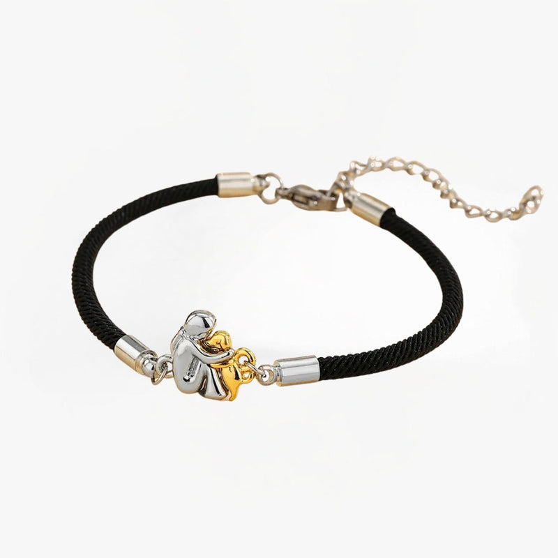 Klára – Cord bracelet with dog pendant – Black