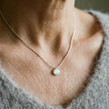 Classic necklace with solitaire pendant in silver – image 2