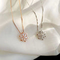 Crystal Necklace with Sparkling Snowflakes in Gold and Silver – Silver