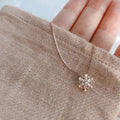 Crystal Necklace with Sparkling Snowflakes in Gold and Silver – image 3