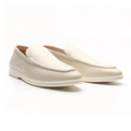 Cowhide Leather Loafers – White / 40