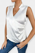 Laura – Sleeveless top – White / XL
