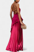 Laura – Ruched Dress – Red / M