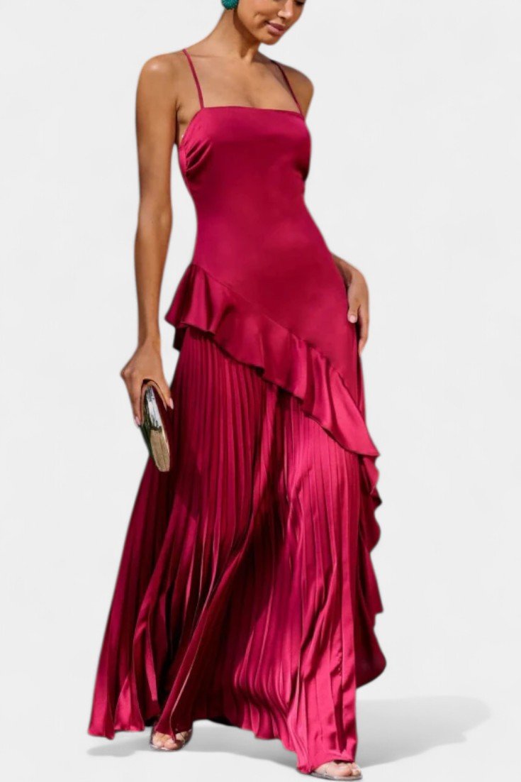 Laura – Ruched Dress – Red / S