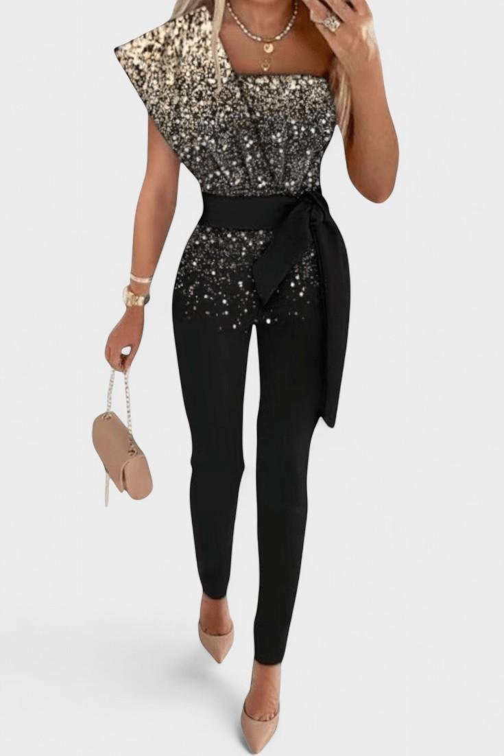 Layla – Jumpsuit – Black / Gold / S