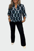 Lene – Graphic Ivy blouse – Olive Green / M