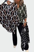 Lene – Graphic Ivy blouse – Olive Green / L