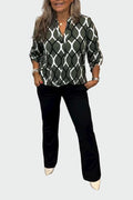 Lene – Graphic Ivy blouse – Olive Green / S