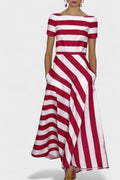 Louise – Handmade striped – Red / S