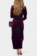 Luna – Velvet dress – Bordeaux / XL