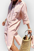 Luna – Striped shirt dress – Pink / M
