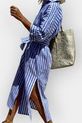 Luna – Striped shirt dress – Pink / L